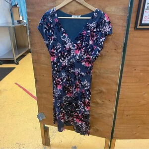 Boden Vintage Style Dress Floral Rayon Fit and Flare size 12